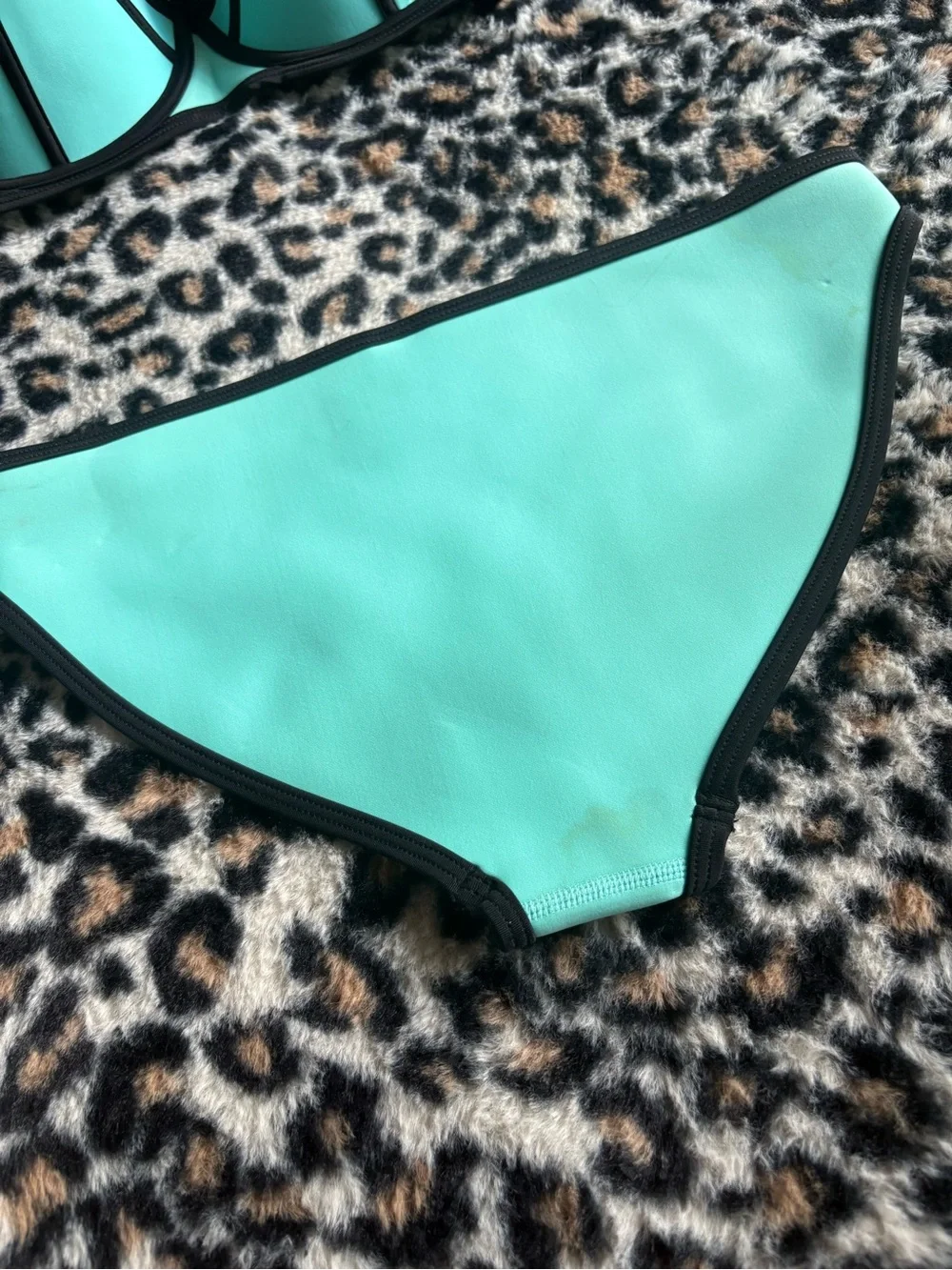 triangl swimwear mint blue Bikini with Black Trim